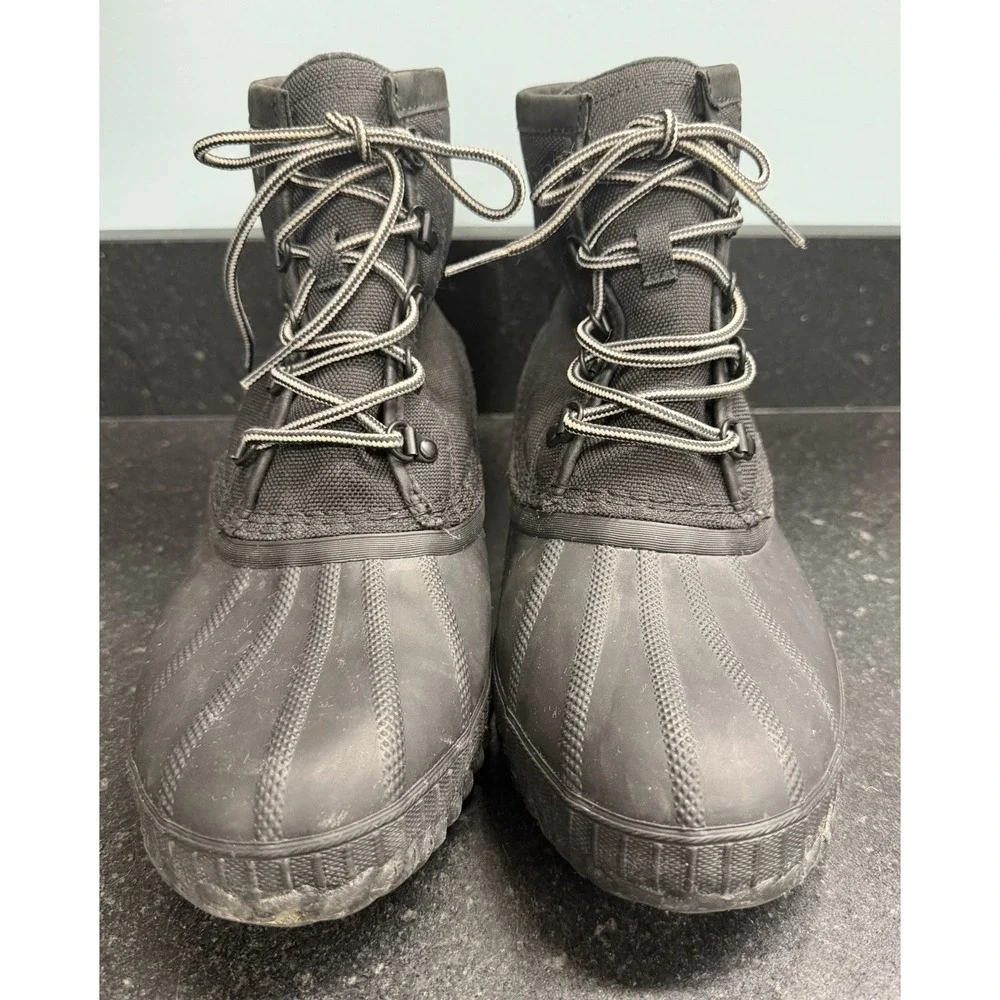 Sorel Cheyanne II Short Nylon Waterproof Duck Boots Black Men's US 9 NM2340